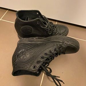 leather！Converse wedge sneakers(real leath…